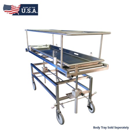 Covered Cadaver Carrier | Trolley with Hand Crank