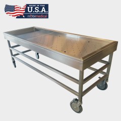Embalming/Operating Table with Perforated Washing Surface