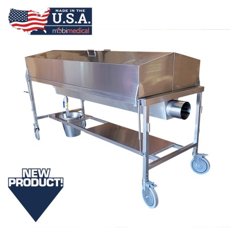 Covered Autopsy Dissection Table - Vented