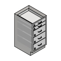 18" Stainless Steel Base Casework: 1 Medium Drawer, 1 Right Door