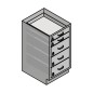 18" Stainless Steel Base Cabinet: 2 Small Drawers, 3 Medium Drawers 18" Stainless Steel Base Cabinet: 2 Small Drawers, 3 Medium Drawers