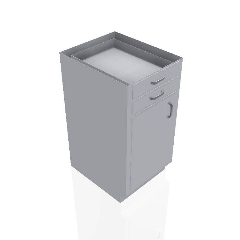 18" Stainless Steel Base Cabinet: 2 Small Drawer, 1 Right Door