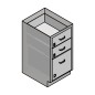 18" Stainless Steel Base Cabinet: 2 Medium Drawers, 1 Extra Large Drawer