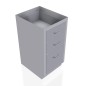 18" Stainless Steel Base Cabinet: 2 Medium Drawers, 1 Extra Large Drawer