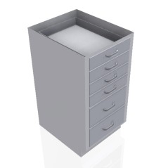 18" Stainless Steel Base Cabinet: 4 Small Drawers, 2 Medium Drawers