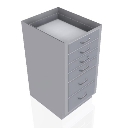 18" Stainless Steel Base Cabinet: 4 Small Drawers, 2 Medium Drawers