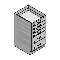 18" Stainless Steel Base Cabinet: 4 Small Drawers, 2 Medium Drawers