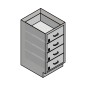 18" Stainless Steel Base Cabinet: 4 Medium Drawers 18" Stainless Steel Base Cabinet: 4 Medium Drawers