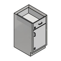 18" Stainless Steel Base Cabinet: 1 Medium Drawer, 1 Left Door