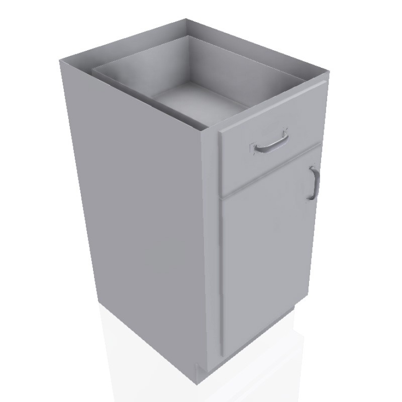 18" Stainless Steel Base Cabinet: 1 Medium Drawer, 1 Right Door 18" Stainless Steel Base Cabinet: 1 Medium Drawer, 1 Right Door