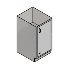 18" Stainless Steel Base Cabinet: 1 Left Door