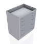 30" Stainless Steel Base Cabinet: 2 Long Small Drawers, 3 Long Medium Drawers 30" Stainless Steel Base Cabinet: 2 Long Small Drawers, 3 Long Medium Drawers