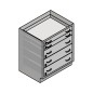 30" Stainless Steel Base Cabinet: 2 Long Small Drawers, 3 Long Medium Drawers 30" Stainless Steel Base Cabinet: 2 Long Small Drawers, 3 Long Medium Drawers