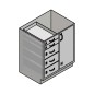 30" Stainless Steel Base Cabinet: 2 Small Drawers, 3 Medium Drawers, Right Door 30" Stainless Steel Base Cabinet: 2 Small Drawers, 3 Medium Drawers, Right Door