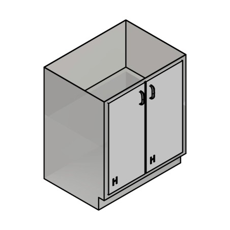 30" Stainless Steel Base Cabinet: 2 Doors