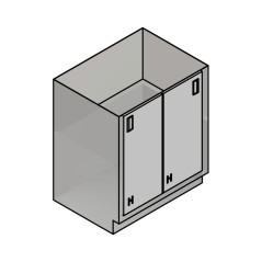 30" Stainless Steel Base Cabinet: 2 Sliding Doors