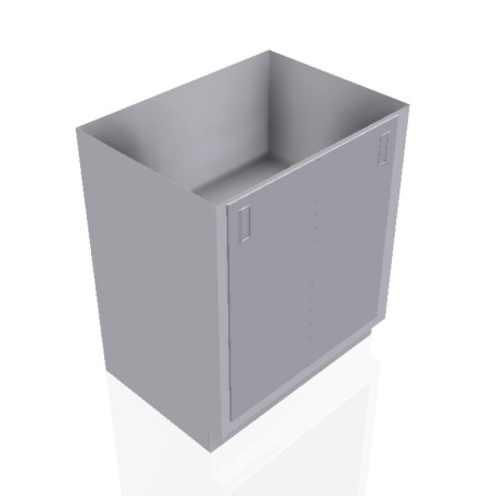 30" Stainless Steel Base Cabinet: 2 Sliding Doors