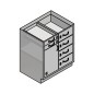 30" Stainless Steel Base Cabinet: 2 Small Drawers, 4 Medium Drawers, Left Door 30" Stainless Steel Base Cabinet: 2 Small Drawers, 4 Medium Drawers, Left Door