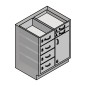 30" Stainless Steel Base Cabinet: 2 Small Drawers, 4 Medium Drawers, Right Door 30" Stainless Steel Base Cabinet: 2 Small Drawers, 4 Medium Drawers, Right Door
