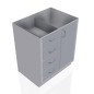 30" Stainless Steel Base Cabinet: 4 Medium Drawers, Right Door 30" Stainless Steel Base Cabinet: 4 Medium Drawers, Right Door