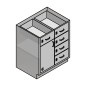30" Stainless Steel Base Cabinet: 5 Medium Drawers, Left Door 30" Stainless Steel Base Cabinet: 5 Medium Drawers, Left Door