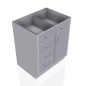 30" Stainless Steel Base Cabinet: 5 Medium Drawers, Right Door