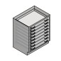 30" Stainless Steel Base Cabinet: 8 Long Small Drawers