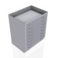 30" Stainless Steel Base Cabinet: 8 Long Small Drawers