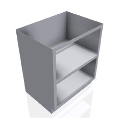 30" Stainless Steel Base Cabinet: Open Face Shelf