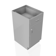 18" Stainless Steel Base Cabinet: 1 Medium Drawer, 1 Left Door