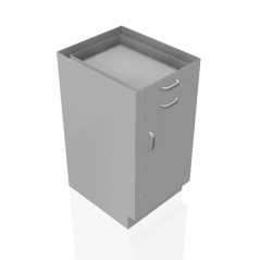 18" Stainless Steel Base Cabinet: 2 Small Drawer, 1 Left Door