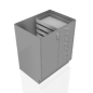 30" Stainless Steel Base Cabinet: 8  Small Drawers, 1 Left Door