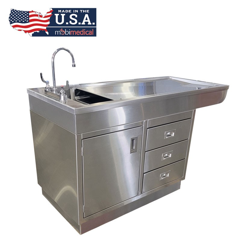 Exam/Operating Veterinarian Table with Sink and Knee Space