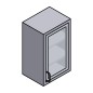 18" Stainless Steel Wall Cabinet: 30" Tall Single Glass Door - Left 18" Stainless Steel Wall Cabinet: 30" Tall Single Glass Door - Left