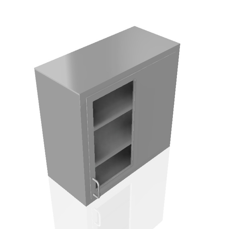 32" Stainless Steel Wall Cabinet: 30" Tall Dead Corner Glass Door Left 32" Stainless Steel Wall Cabinet: 30" Tall Dead Corner Glass Door Left