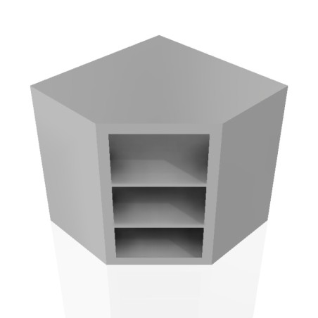 14" Stainless Steel Wall Cabinet: 25" Tall Corner Open Front Shelves