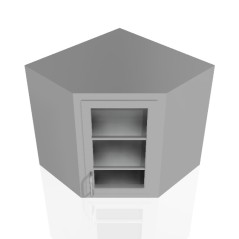 14" Stainless Steel Wall Cabinet: 25" Tall Corner Door Left