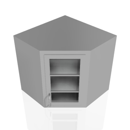 14" Stainless Steel Wall Cabinet: 25" Tall Corner Door Left