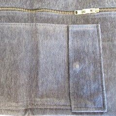Gray Zipper Cot Pouch
