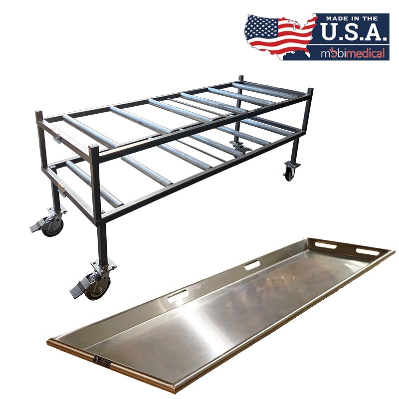 2 Tier End Load Roller Rack with 23" Trays