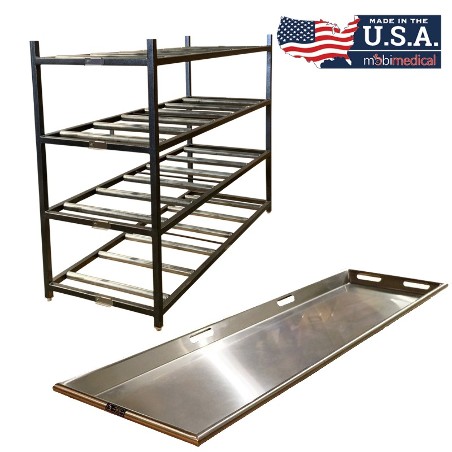 4 Tier End Load Roller Rack with 23" Trays