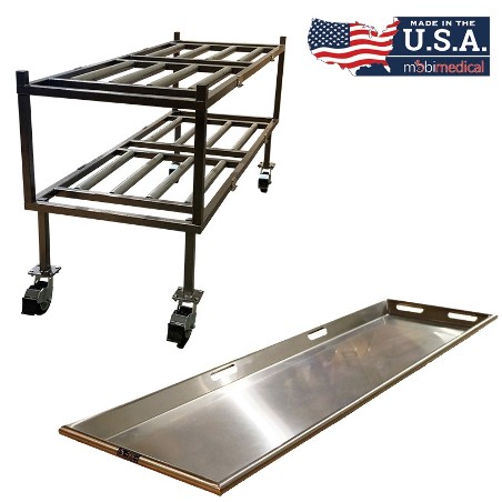 2 Tier Side Load Roller Rack with 23" Trays
