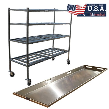 4 Tier Side Load Roller Rack with 23" Trays