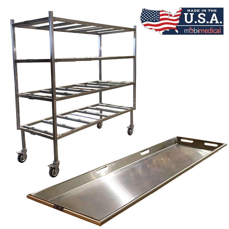 4 Tier End Load Roller Rack with 27" Trays