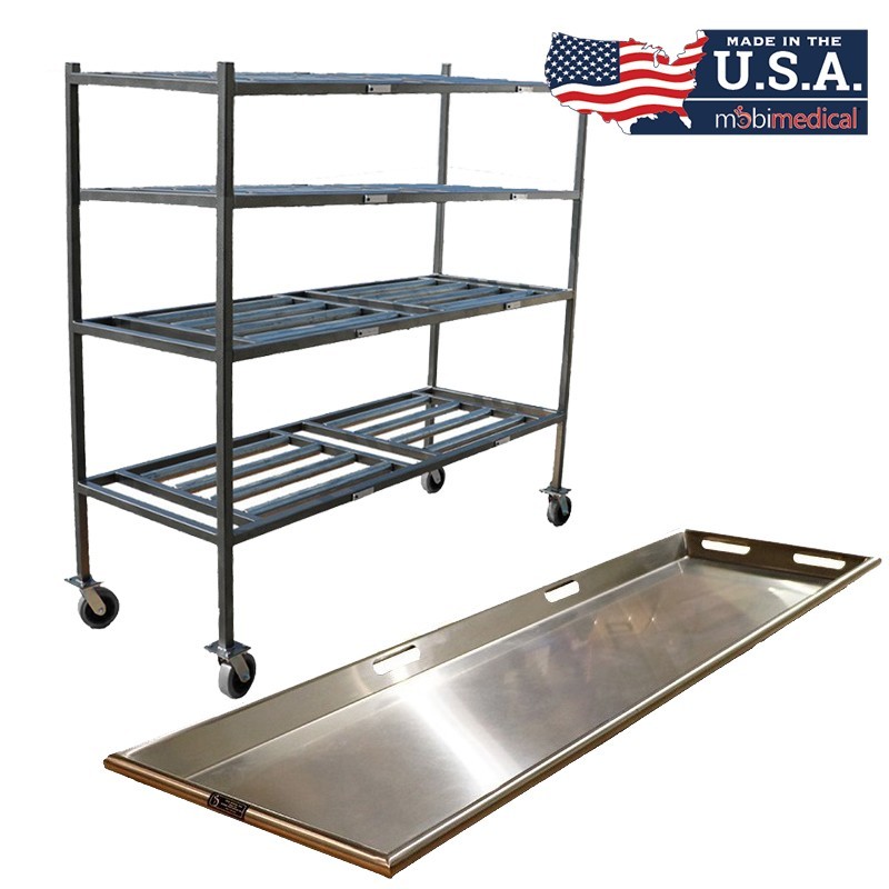 4 Tier Side Load Roller Rack with 27" Trays