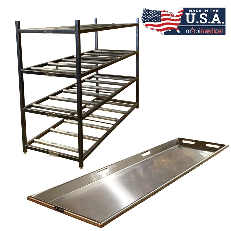 4 Tier End Load Roller Rack with 30" Trays