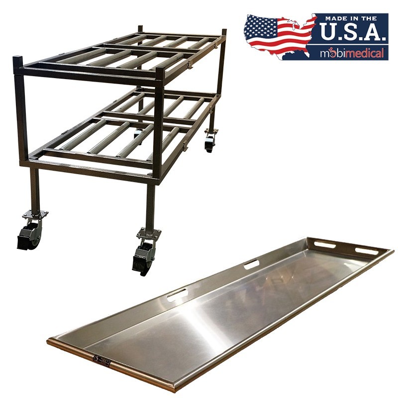 2 Tier Side Load Roller Rack with 30" Trays
