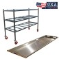 3 Tier Stainless Steel End Load Roller Rack with 23" Trays